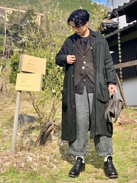 「m.a+（エムエークロス）のアイテム」を使った、快晴さん（メンズ・168cm）の春コーディネート