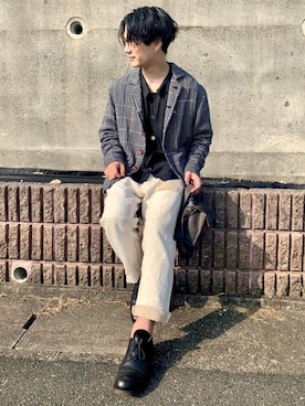 「m.a+（エムエークロス）のアイテム」を使った、快晴さん（メンズ・168cm）の春コーディネート