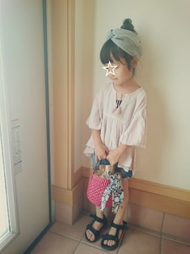 「シフォンブラウス」｜「アイテム（その他）」を使った、MIKさん（キッズ・100cm）の春コーディネート