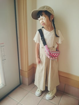 「オールスター」｜「アイテム（サロペット/オーバーオール）」を使った、MIKさん（キッズ・100cm）の夏コーディネート