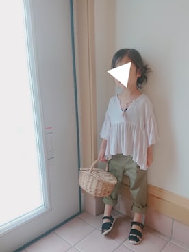「5歳」｜「アイテム（チュニック）」を使った、MIKさん（キッズ・110cm）の春コーディネート