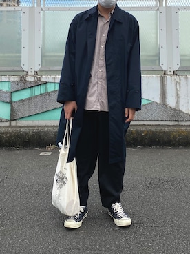「アイテム（ステンカラーコート）」を使った、レインさん（メンズ・174cm・20代）の秋コーディネート