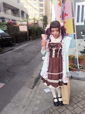 「夢展望（ユメテンボウ）のアイテム（ジャケット/アウター）」を使った、楊安柏さん（レディース・158cm）の冬コーディネート