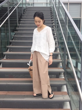 「MANEBU（マネブ）のアイテム」を使った、SAYAKAさん（レディース・157cm）の春コーディネート