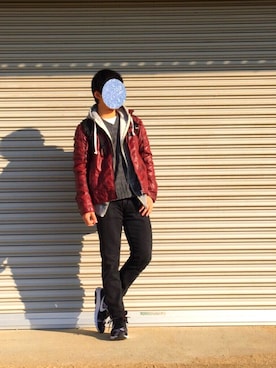 「※ALPHA（アルファ）のアイテム（バックパック/リュック）」を使った、KYOHEIさん（メンズ・168cm）の冬コーディネート