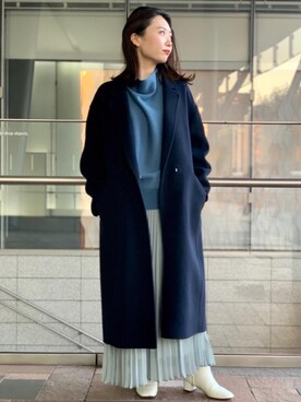 「一押しのアウタースタイル」｜「アイテム（チェスターコート）」を使った、ando_yさん（レディース・157cm）の冬コーディネート