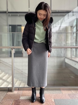 「一押しのアウタースタイル」｜「アイテム（ダウンジャケット/コート）」を使った、ando_yさん（レディース・157cm）の冬コーディネート