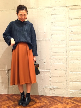 「アイテム（クラッチバッグ、その他）」を使った、nano・universe 名鉄 STAFFさん（レディース・167cm）の秋コーディネート
