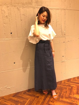 「CHEMBUR（チェンバー）のアイテム」を使った、nano・universe 名鉄 STAFFさん（レディース・160cm）の春コーディネート