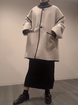 「パイピングコート」｜「アイテム（ワンピース/ドレス）」を使った、T E Ｎ.さん（レディース・159cm）の春コーディネート