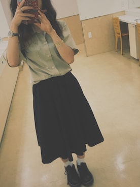 「H&M（エイチ・アンド・エム）のアイテム（腕時計）」を使った、rineさん（レディース・155cm）の夏コーディネート