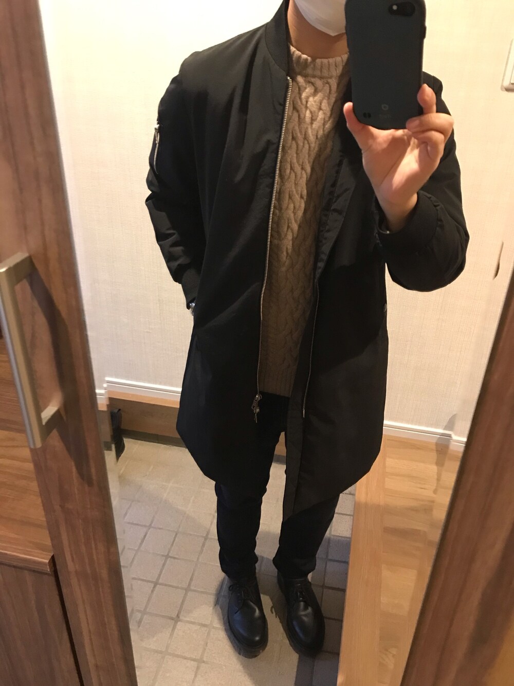 ADAM ET ROPE セミロング 撥水高密度オックス セミロング MA-1 ADAM ET ROPE'(アダムエロペ)の「高密度撥水オックス
