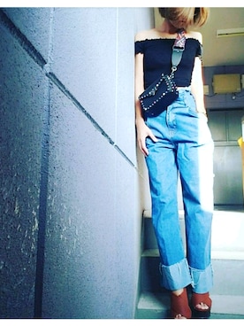 「ショルダーバック」｜「アイテム（その他）」を使った、chiiikさん（レディース・166cm）の秋コーディネート