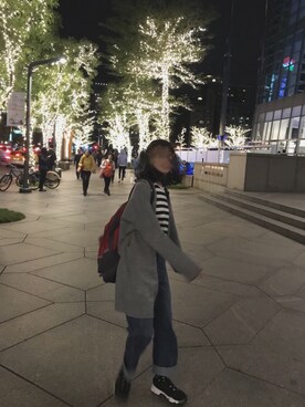 「MUJI」｜「アイテム（スウェット）」を使った、ニカnicaさん（レディース・163cm）の冬コーディネート