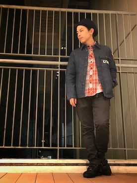 「TYPE BLUE（タイプブルー）のアイテム（トップス）」を使った、Unoさん（メンズ・163cm）の冬コーディネート