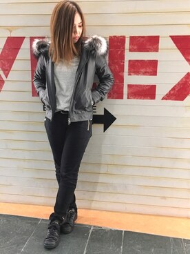 avirex/ アヴィレックス/ HOOD FUR PATCH LETHER HOODY JACKET/ フード ...