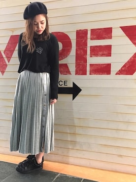 「AVIREX（アヴィレックス）のアイテム（チュニック）」を使った、akaneさん（レディース・160cm）の秋コーディネート