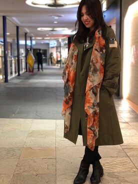 「AVIREX（アヴィレックス）のアイテム（トレンチコート）」を使った、akaneさん（レディース・160cm）の春コーディネート