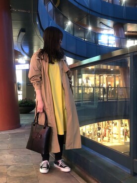 「AVIREX（アヴィレックス）のアイテム（トレンチコート）」を使った、akaneさん（レディース・160cm）の春コーディネート