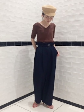 「アパートバイローリーズ」｜「アイテム（帽子）」を使った、nakaさん（レディース・155cm）の春コーディネート