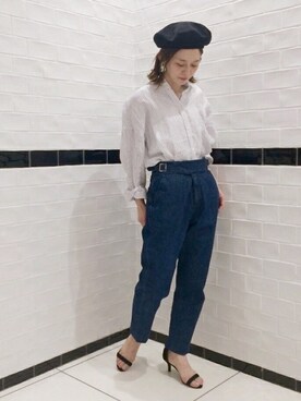 「A part by（アパートバイ）のアイテム（ハンチング/ベレー帽）」を使った、nakaさん（レディース・155cm）の春コーディネート