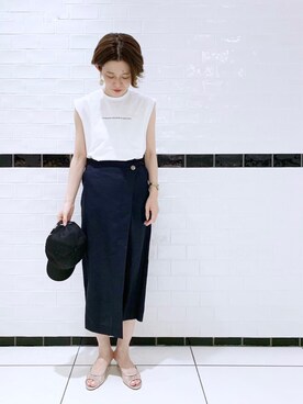 「アパートバイローリーズ」｜「アイテム（帽子）」を使った、nakaさん（レディース・155cm）の春コーディネート
