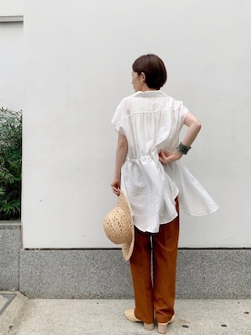 「アパートバイローリーズ」｜「アイテム（帽子）」を使った、nakaさん（レディース・155cm）の夏コーディネート