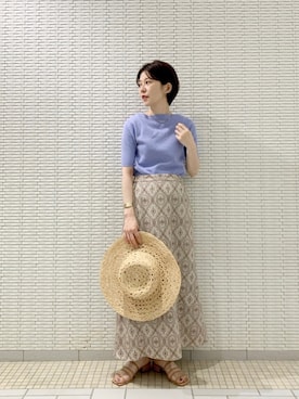 「アパートバイローリーズ」｜「アイテム（帽子）」を使った、nakaさん（レディース・155cm）の夏コーディネート