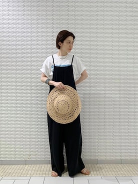 「アパートバイローリーズ」｜「アイテム（オールインワン・サロペット）」を使った、nakaさん（レディース・155cm）の夏コーディネート