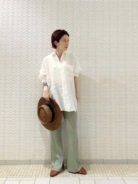 「アパートバイローリーズ」｜「アイテム（帽子）」を使った、nakaさん（レディース・155cm）の夏コーディネート