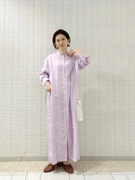 「A part by（アパートバイ）のアイテム（シャツワンピース）」を使った、nakaさん（レディース・155cm）の夏コーディネート