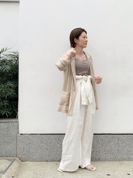 「A part by（アパートバイ）のアイテム（シャツワンピース）」を使った、nakaさん（レディース・155cm）の夏コーディネート