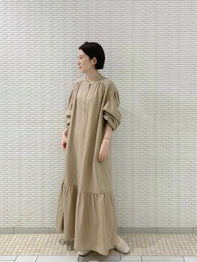 「A part by（アパートバイ）のアイテム（シャツワンピース）」を使った、nakaさん（レディース・155cm）の秋コーディネート