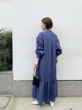 「A part by（アパートバイ）のアイテム（シャツワンピース）」を使った、nakaさん（レディース・155cm）の秋コーディネート