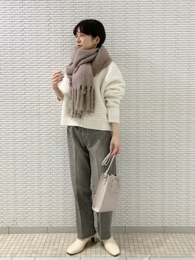 「A part by（アパートバイ）のアイテム（マフラー）」を使った、nakaさん（レディース・155cm）の冬コーディネート