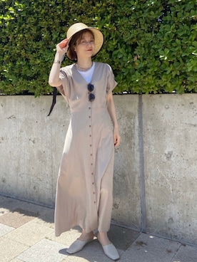 「アパートバイローリーズ」｜「アイテム（帽子）」を使った、nakaさん（レディース・155cm）の夏コーディネート