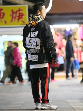 「A BATHING APE（アベイシングエイプ）のアイテム（スタジャン）」を使った、casp3rさん（メンズ・171cm）の冬コーディネート