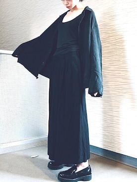 「Yohji Yamamoto（ヨウジヤマモト）のアイテム（ジャケット/アウター）」を使った、週末都民さん（レディース・164cm）の夏コーディネート