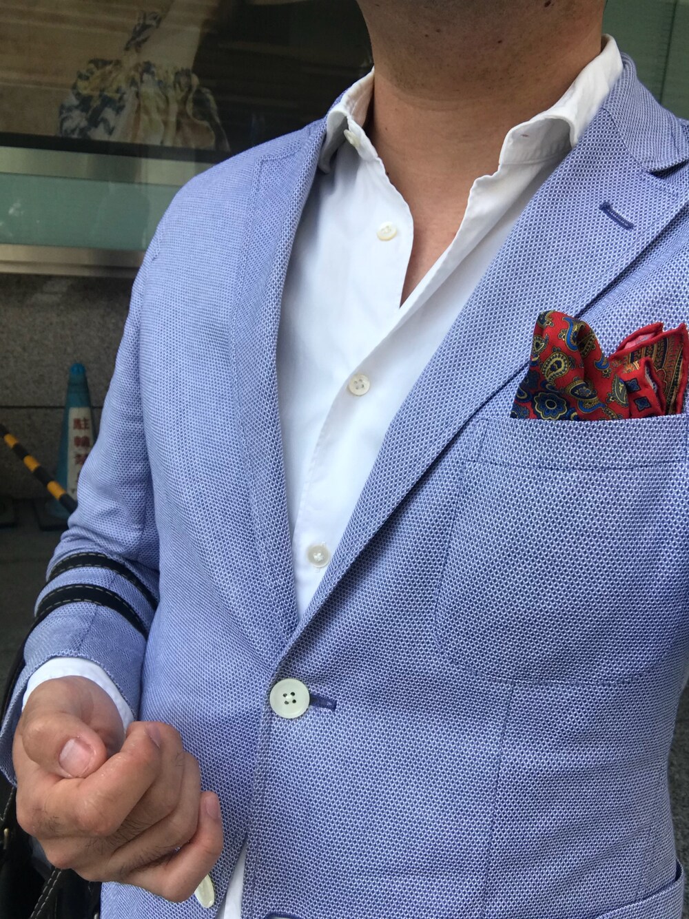 「おしゃれさんと繋がりたい、シンプルコーデ、大人カジュアル、初夏、爽やか」｜「134のアイテム（シャツ/ブラウス、ホワイト系）」を使った、Yasuo Moritaさん（メンズ・177cm）の春コーディネートの1枚目の写真
