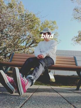 「green label relaxing（グリーンレーベルリラクシング）のST デッド USミリタリー ポーチ / 巾着（ショルダーバッグ）」を使った、birdさん（レディース・157cm）の春コーディネート
