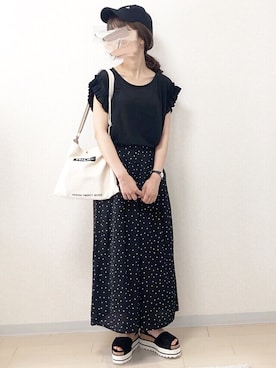 「rps（アールピーエス）のアイテム（パンツ）」を使った、ｎａｎａ♡さん（レディース・153cm）の夏コーディネート