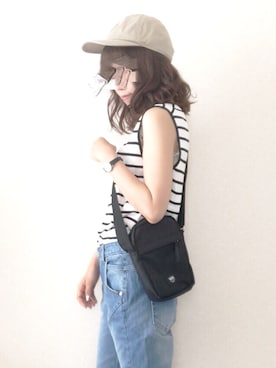 「FREE'S MART（フリーズマート）のアイテム（トップス）」を使った、ｎａｎａ♡さん（レディース・153cm）の夏コーディネート