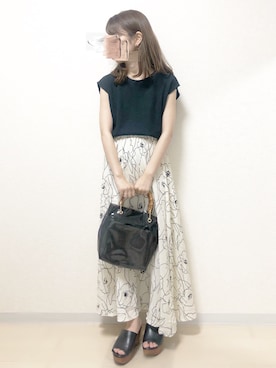 「Bou Jeloud（ブージュルード）のアイテム（スカート）」を使った、ｎａｎａ♡さん（レディース・153cm）の夏コーディネート