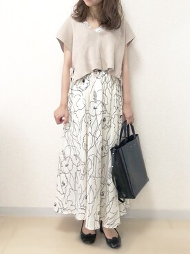 「Bou Jeloud（ブージュルード）のアイテム（スカート）」を使った、ｎａｎａ♡さん（レディース・153cm）の夏コーディネート