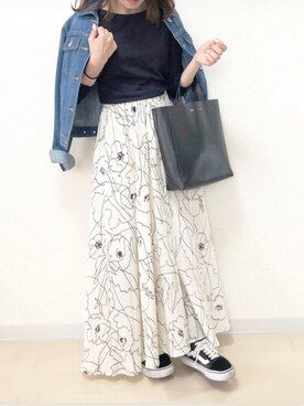 「Bou Jeloud（ブージュルード）のアイテム（スカート）」を使った、ｎａｎａ♡さん（レディース・153cm）の秋コーディネート
