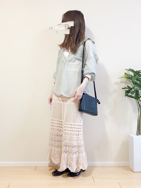 「NEUNA（ヌナ）のウエストゴムシアーニットロングスカート（スカート）」を使った、ｎａｎａ♡さん（レディース・153cm）の春コーディネート