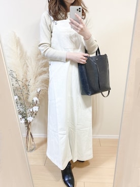 「coca（coca）（コカ）のアイテム（サロペット/オーバーオール）」を使った、ｎａｎａ♡さん（レディース・153cm）の冬コーディネート