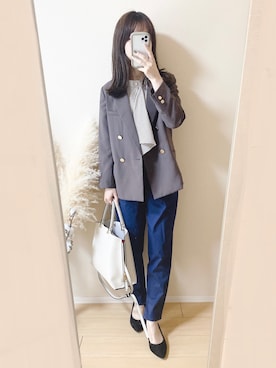 「Mila Owen（ミラオーウェン）のアイテム（ジャケット/アウター）」を使った、ｎａｎａ♡さん（レディース・153cm）の春コーディネート