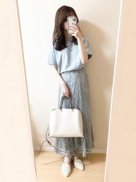「ROPE' PICNIC（ロペピクニック）のアイテム（スカート）」を使った、ｎａｎａ♡さん（レディース・153cm）の春コーディネート