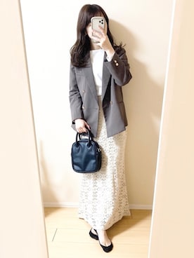 「Mila Owen（ミラオーウェン）のアイテム（ジャケット/アウター）」を使った、ｎａｎａ♡さん（レディース・153cm）の春コーディネート